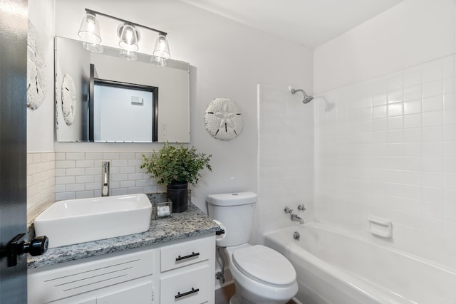 1112 N Hughes St, Little Rock, AR 72007 - bathroom featuring vanity, tub / shower combination, and backsplash