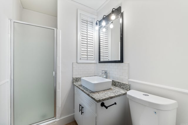 1112 N Hughes St, Little Rock, AR 72007 - full bath featuring vanity, a stall shower, and tasteful backsplash