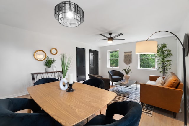 1112 N Hughes St, Little Rock, AR 72007 - dining area featuring light wood-style floors and a ceiling fan