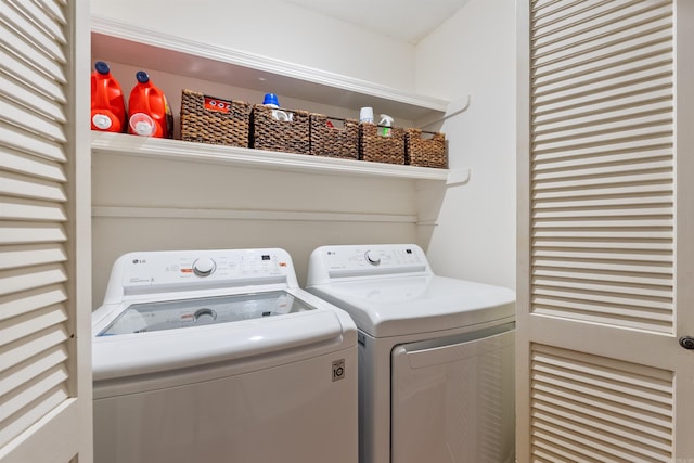 2608 Grist Mill Rd, Little Rock, AR 72227 - laundry room with washing machine and clothes dryer