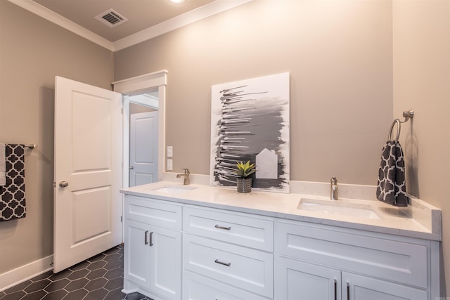 2690 Overcup Dr, Conway, AR 72034 - full bathroom with double vanity and ornamental molding