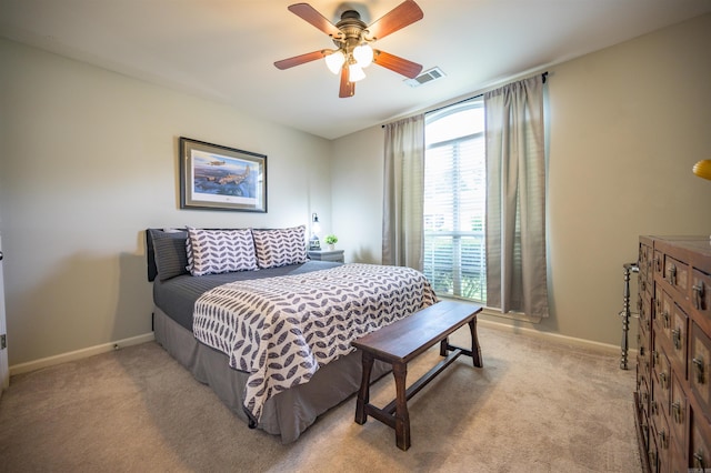 7139 Park Meadows Dr, Sherwood, AR 72120 - bedroom with light colored carpet and a ceiling fan