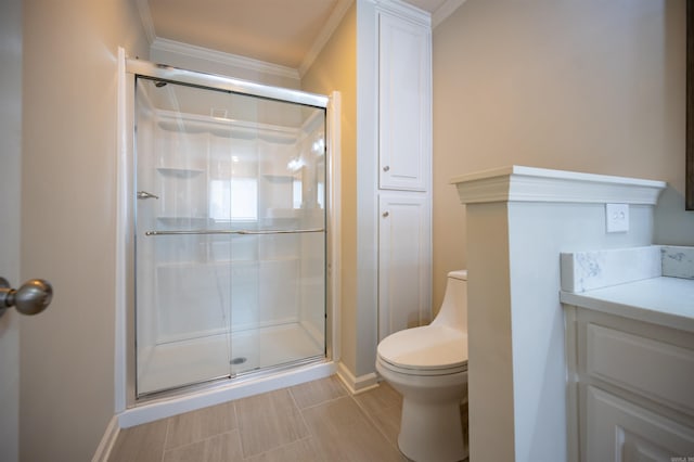 7139 Park Meadows Dr, Sherwood, AR 72120 - bathroom with ornamental molding and a stall shower