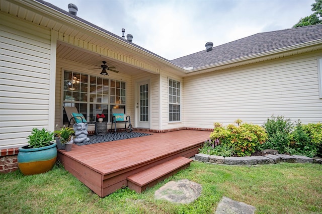 7139 Park Meadows Dr, Sherwood, AR 72120 - wooden terrace with a ceiling fan