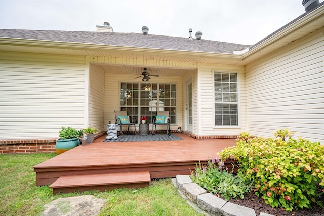 7139 Park Meadows Dr, Sherwood, AR 72120 - deck with ceiling fan