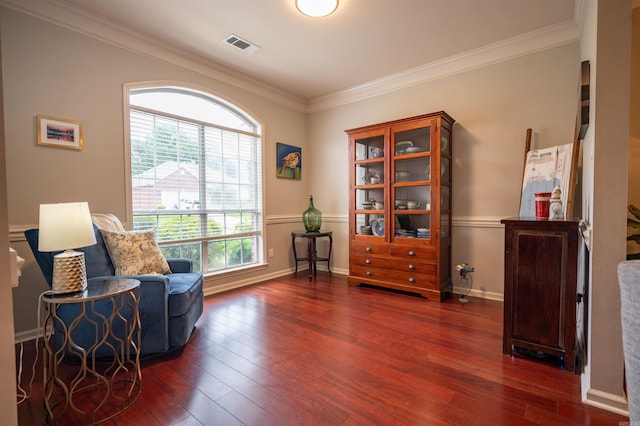 7139 Park Meadows Dr, Sherwood, AR 72120 - sitting room with hardwood / wood-style flooring and crown molding