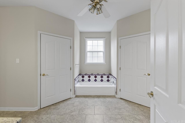 1226 Grayson Cir, Malvern, AR 72104 - foyer with a ceiling fan and light tile patterned floors