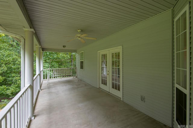 1226 Grayson Cir, Malvern, AR 72104 - view of patio featuring french doors and a ceiling fan
