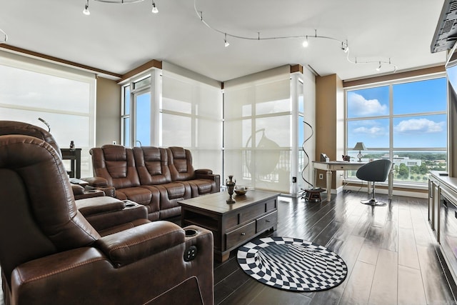 521 President Clinton Ave Unit 1101, Little Rock, AR 72201 - living area with wood finished floors and track lighting