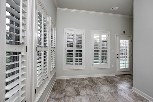 2300 Gordon Rd, Little Rock, AR 72223 - doorway with ornamental molding and stone finish flooring