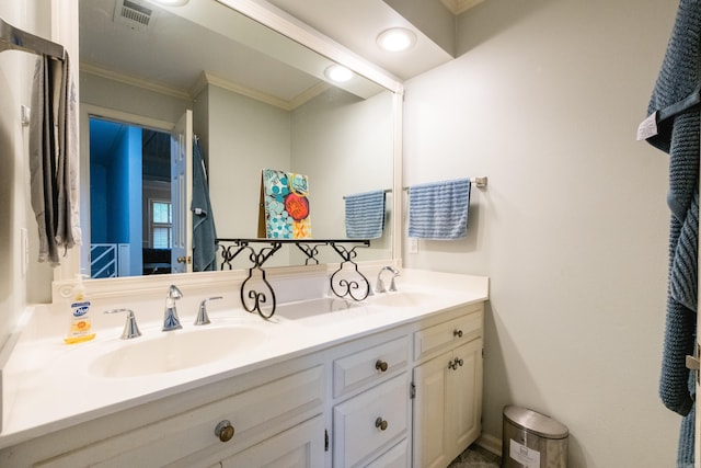 14220 Longtree Dr, Little Rock, AR 72212 - full bathroom with ornamental molding and double vanity
