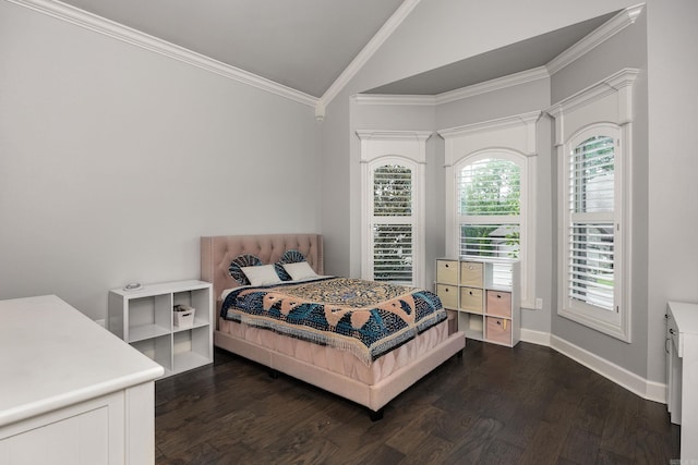 21 Ensbury Pl, Little Rock, AR 72223 - bedroom with vaulted ceiling, dark wood finished floors, and ornamental molding