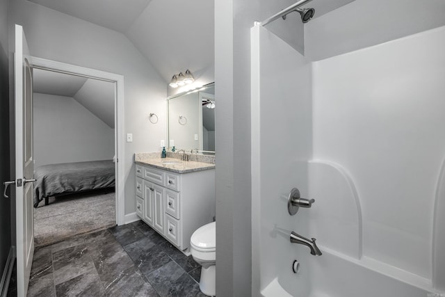 21 Ensbury Pl, Little Rock, AR 72223 - ensuite bathroom with  shower combination, vanity, and vaulted ceiling