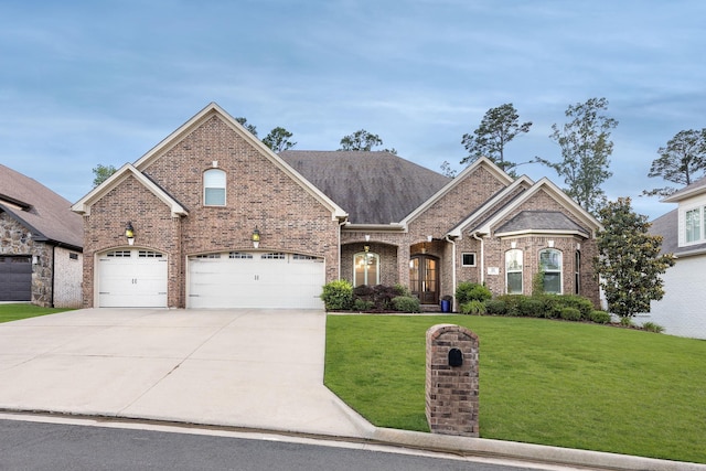 21 Ensbury Pl, Little Rock, AR 72223 - view of front of property with concrete driveway, a front yard, and brick siding