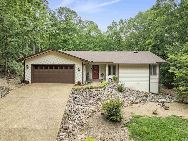 2 Tivisa Ln, Hot Springs Village, AR 71909 - ranch-style house with a garage, driveway, roof with shingles, and crawl space