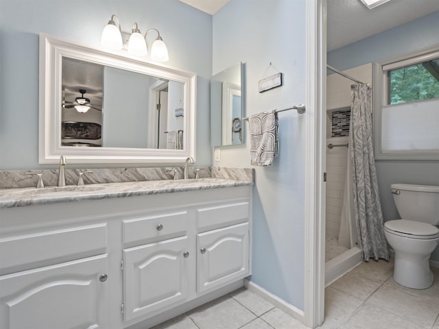 2 Tivisa Ln, Hot Springs Village, AR 71909 - full bathroom with tile patterned flooring, double vanity, and a stall shower