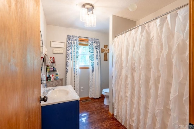 2838 Mountain View Rd, Drasco, AR 72530 - bathroom featuring vanity and wood finished floors