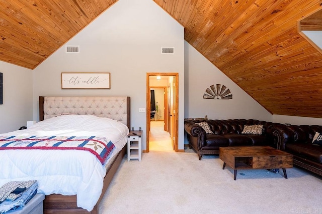 2838 Mountain View Rd, Drasco, AR 72530 - carpeted bedroom featuring lofted ceiling and wood ceiling