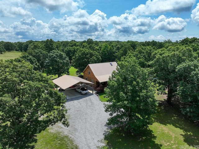 2838 Mountain View Rd, Drasco, AR 72530 - aerial view of property and surrounding area featuring a heavily wooded area