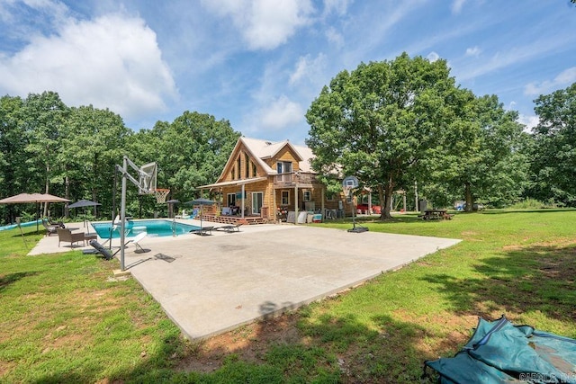 2838 Mountain View Rd, Drasco, AR 72530 - outdoor pool with a lawn and a patio