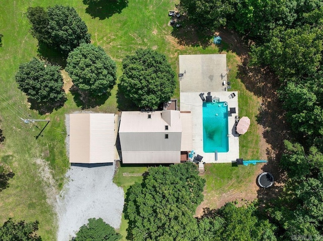 2838 Mountain View Rd, Drasco, AR 72530 - drone / aerial view of a pool area