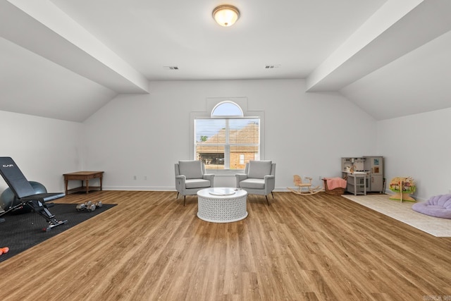 7 Chalamont Way, Little Rock, AR 72223 - sitting room featuring lofted ceiling and light wood-style flooring