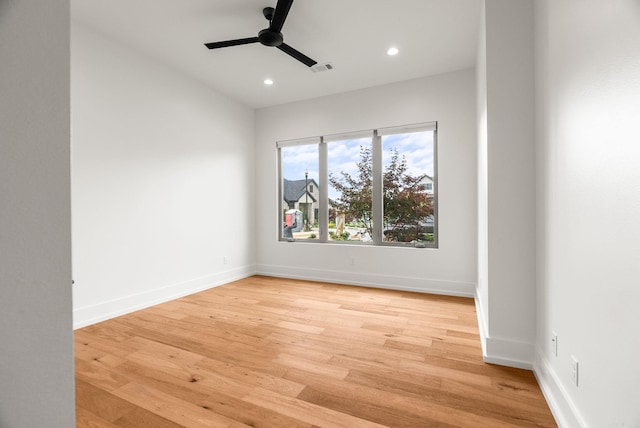41 Haywood Ct, Little Rock, AR 72223 - unfurnished room featuring a ceiling fan, recessed lighting, and light wood-style flooring