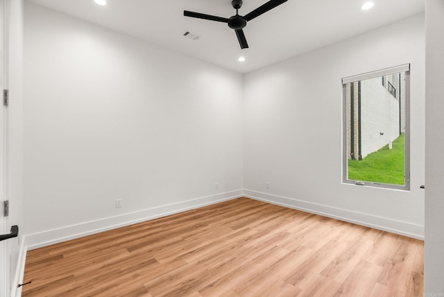 41 Haywood Ct, Little Rock, AR 72223 - spare room with light wood-type flooring, ceiling fan, and recessed lighting