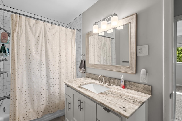 7002 Amherst Dr, Little Rock, AR 72205 - full bathroom with vanity and shower / bath combo with shower curtain