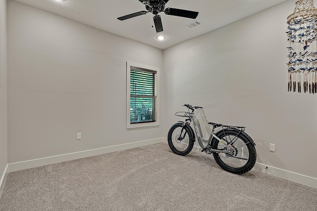 2720 Paradise Hls, Jonesboro, AR 72405 - misc room with carpet floors, ceiling fan, and recessed lighting