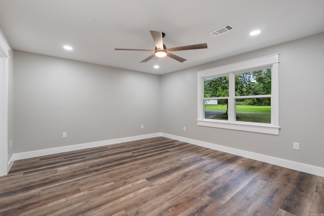 26 W Mobbs Cir, Greenbrier, AR 72058 - unfurnished room featuring ceiling fan, wood finished floors, and recessed lighting
