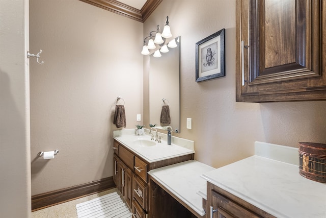 5090 Oakhurst Way, Conway, AR 72034 - bathroom with ornamental molding and vanity