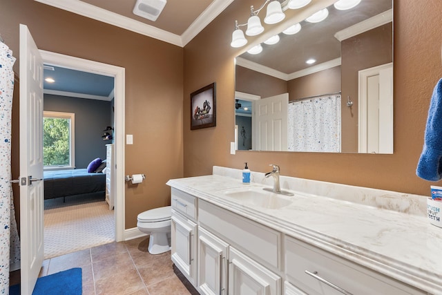5090 Oakhurst Way, Conway, AR 72034 - full bath featuring crown molding, vanity, and tile patterned floors