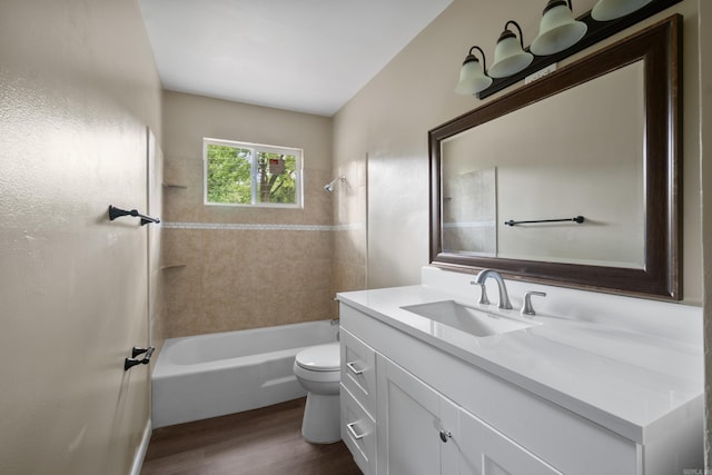 9317 Cynthia Dr, Little Rock, AR 72204 - bathroom with wood finished floors, vanity, and  shower combination