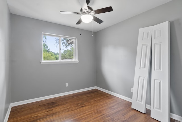 9317 Cynthia Dr, Little Rock, AR 72204 - spare room with ceiling fan and dark wood finished floors