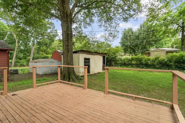 9317 Cynthia Dr, Little Rock, AR 72204 - wooden terrace with a storage unit