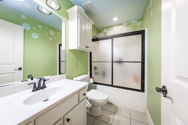 3200 Overcup Dr, Sherwood, AR 72120 - bathroom featuring vanity, tile patterned floors, and shower / bath combination with glass door