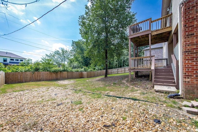 3200 Overcup Dr, Sherwood, AR 72120 - fenced backyard featuring a wooden deck