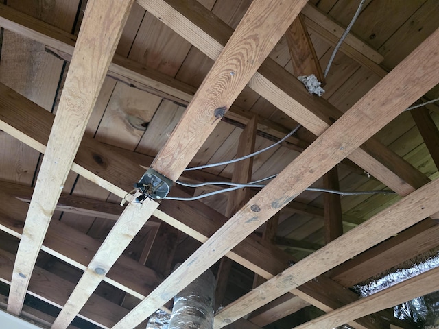 499 Polk Rd Unit 125, Mena, AR 71953 - detailed view of a wooden ceiling with exposed beams