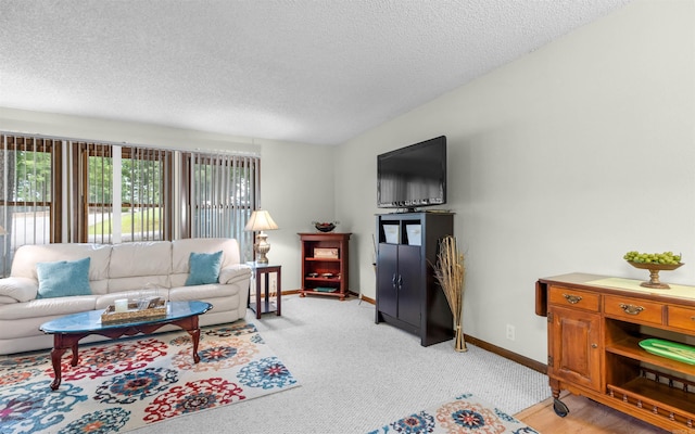 5 Torre Del Mar Way, Hot Springs Village, AR 71909 - living room with a textured ceiling and light colored carpet
