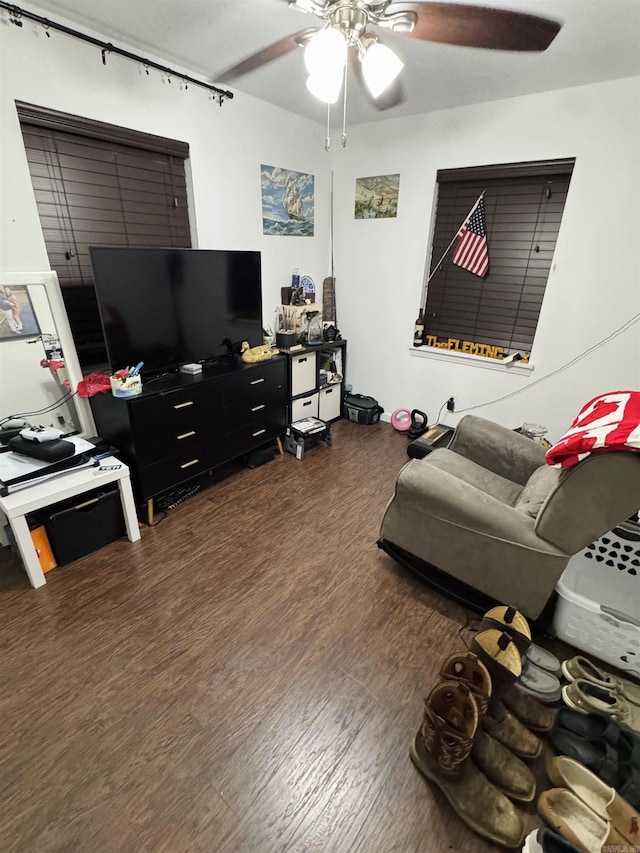 117 S Briarwood, Sheridan, AR 72150 - living room featuring ceiling fan and wood finished floors