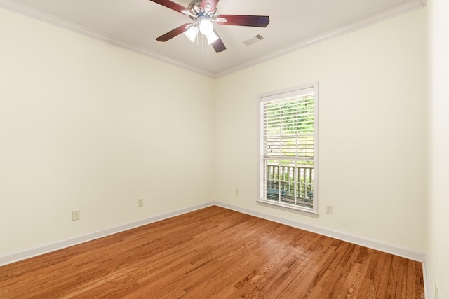 2219 Westport Loop, Little Rock, AR 72212 - spare room with crown molding, light wood-style flooring, and a ceiling fan