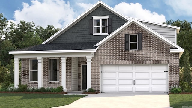 3416 Hank Dr, Jonesboro, AR 72404 - view of front facade with brick siding, concrete driveway, an attached garage, and a shingled roof