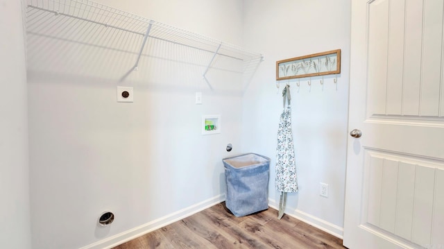 3416 Hank Dr, Jonesboro, AR 72404 - laundry area with hookup for a washing machine, hookup for an electric dryer, and wood finished floors