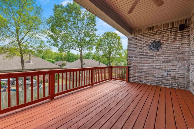 109 Sandstone Cv, Sherwood, AR 72120 - wooden terrace featuring a ceiling fan