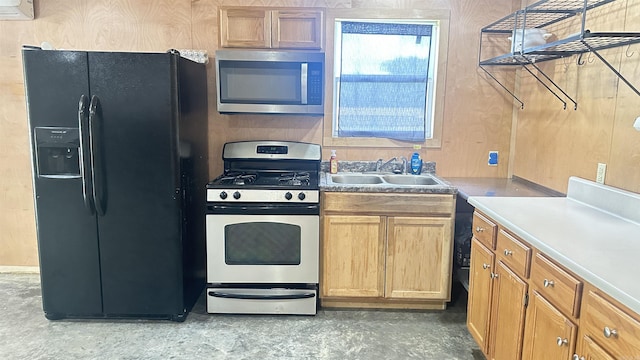 6273 Mc, Fouke, AR 71837 - kitchen with stainless steel appliances, light countertops, and a wall mounted air conditioner