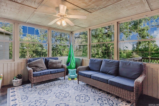 15 Rocky Crest Ct, Little Rock, AR 72211 - sunroom / solarium featuring an outdoor living space and a ceiling fan