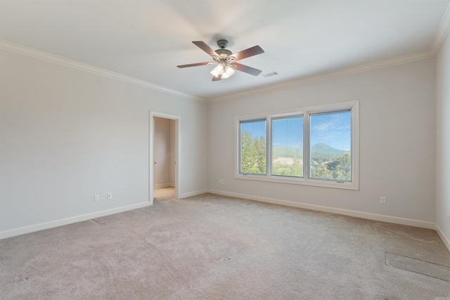 48 Ranch Ridge Rd, Little Rock, AR 72223 - unfurnished room featuring ornamental molding, light carpet, and ceiling fan