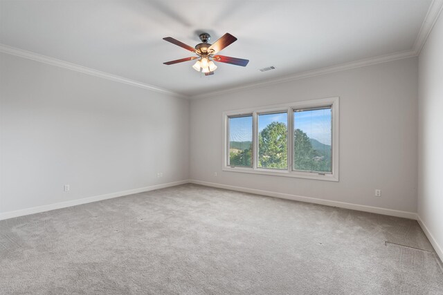 48 Ranch Ridge Rd, Little Rock, AR 72223 - carpeted empty room featuring crown molding and a ceiling fan