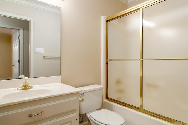 1940 Payne Ln, Conway, AR 72034 - full bathroom with ornamental molding, vanity, and enclosed tub / shower combo